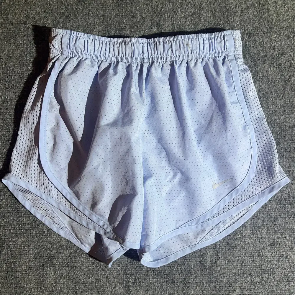 Nike Dri-Fit Womens Running Shorts Size XS Light Blue Periwinkle Mesh Activewear